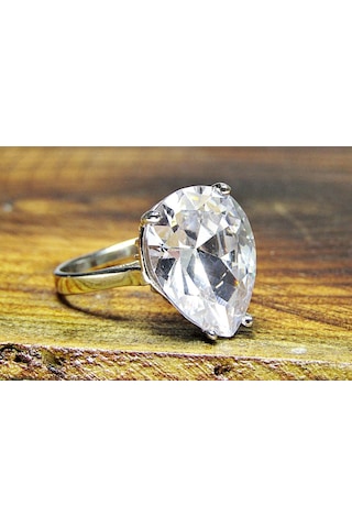 Gümüş Damla Taşlı Kadın Yüzük