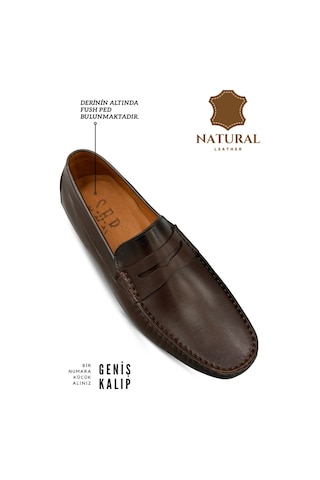 Sermoda Erkek Loafer - Hakiki Deri Rok Loafer Erkek Ayakkabı Kahve