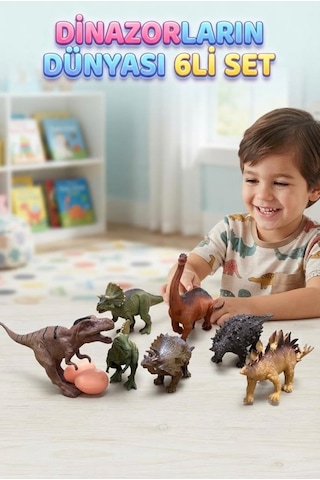 Dinozorlar Dünyası 6'lı Set Figür Oyuncak Ve Yumurta Seti - Eğitici Ve Eğlenceli Oyun Seti