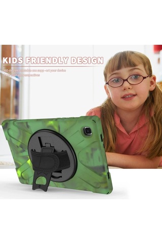 Mey İthalat Samsung Uyumlu Galaxy T220 Tab A7 Lite 8.7 Kılıf Amazing Tablet Kapak - Kamuflaj Arka Kapak