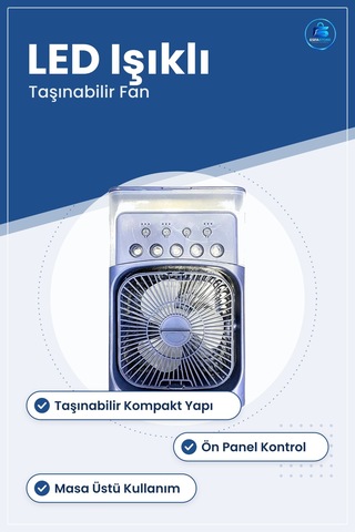 Hava Soğutuculu Vantilatör Taşınabilir Masaüstü Serinletici Led I