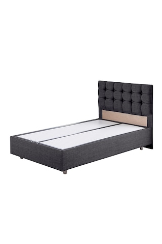Venedik İkili Set, Venedik Tek Kişilik Baza Başlık Seti - Antrasit 90 x 190