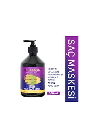 Lilamor Turunculaşma Karşıtı Sarı ve Gri Saçlar için Silver Maske 500 ML