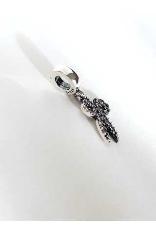 Gümüş Işıltılı Makas Pan Tasarım Bileklik Uyumlu Charm