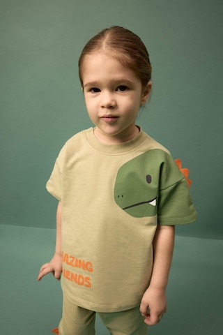 Defacto 2li Takım Dinozor Baskılı Sweatshirt Alt Erkek Bebek G8066a526smgn1216 Yeşil-gn1216