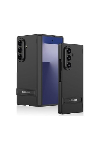 Senon Galaxy Z Fold 7 Kılıf Zore Kıpta Standlı Kapak Siyah