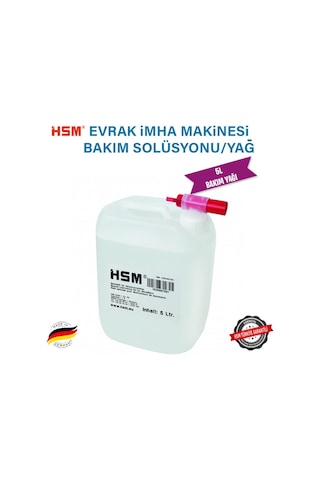 HSM Oil Evrak imha Makinesi Bakım Yağı / Bakım Solüsyonu 5 L