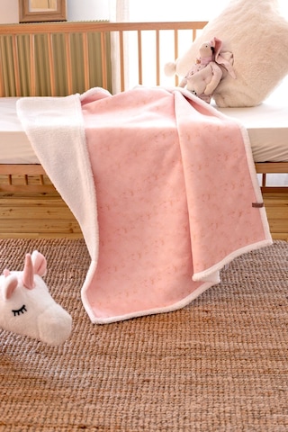 Fluffy Bebek Battaniyesi 80x100 Solid Pembe Kundak Puset Çift Taraflı Koyun Tüyü Battaniye 100x80