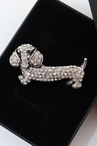Dakhund Köpeği Broş. Yaka Iğnesi Broş. Taşlı Tasarım Broş. Kadın Broş. Erkek Broş. Broş. Unisex Gümüş