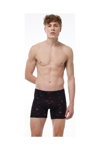 Malabadi Erkek 3 Lü Siyah Desenli Premium Collection Modal Uzun Boxer 3m250 Siyah Desenli