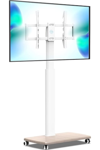 Fitueyes Tekerlekli Tv Sehpası, 32-70 Inç Lcd Led Ekran, Döner 60 Derece Ve Yükseklik Ayarlanabilir Beyaz 189437025
