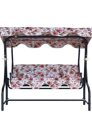 Bahçe Salıncağı 3 Kişilik Metal Salıncak İngiliz Koruma Kılıfı Hediye Rose