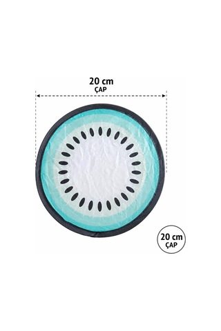 Katlanır Mini Çantalı Kivi Desenli El Yelpazesi 20 Cm Taşınabilir Yazlık Plaj Kamp Seyahat Serinletici Yelpaze