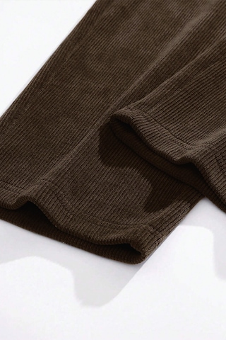 Genius Store Genıus Erkek Pantolon Fitilli Kadife Bol Paça Oversize Pantolon Kahverengi