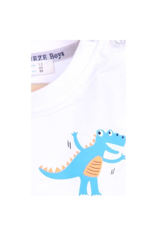 Breeze Erkek Çocuk Şortlu Takım Dinozor Baskılı 1.5-5 Yaş, Ekru