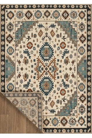 Doğal İplik Şönil Dokuma Pamuk Taban Halı Koridor Halısı Kilim Antre, Salon Ofis Genç Odası Mavi - Krem 912492734 Mavi - Krem