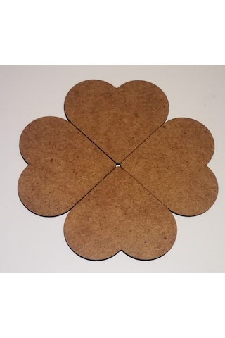 10 Cm Kalp 3 Mm Ham Mdf 10'lu Paket Bardak Altlığı