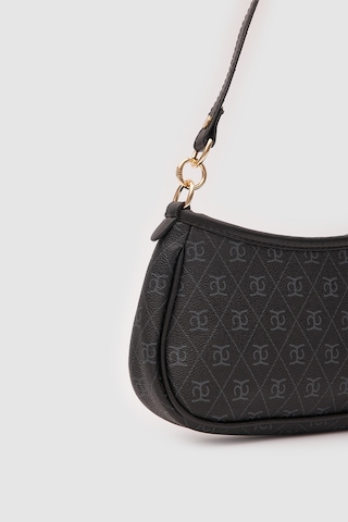 Shule Bags Farme Monogram Baget Ve Çapraz Çanta Siyah Siyah