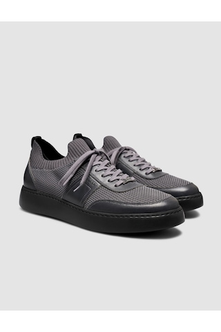 Cabani Erkek Triko Detaylı Günlük Gri Sneaker Ayakkabı Gri