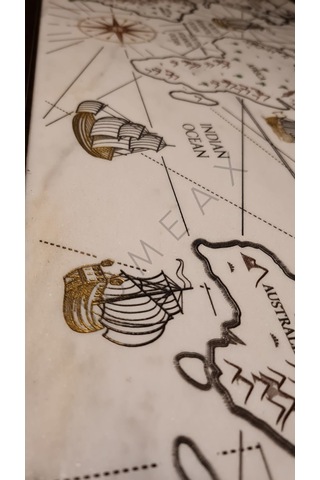 Jumeax Old Map Piri Reis Mermer Tablo