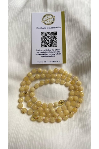 14 Gramyetişkin Kehribar Kolye Sarı