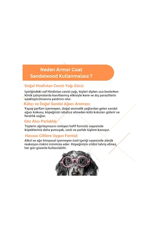 Armor Coat Köpek Bakım Spreyi Sandal Ağacı Kokulu 75 Ml
