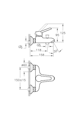 Punto Viva A41045 Banyo Bataryası Krom
