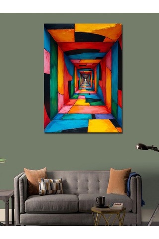 Kanvas Tablo Optik Geometrik Koridor 50cmx70cm