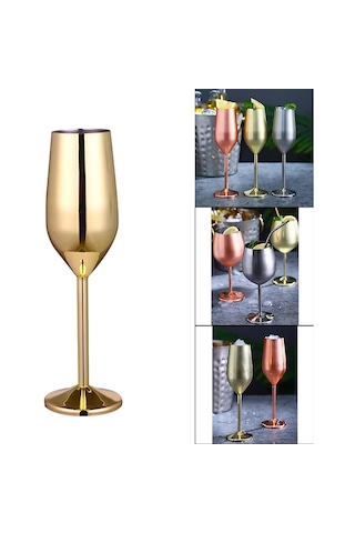 Suntek Şarap Kadehleri Şampanya Kokteyl Bardakları Parti 220ml-altın 220ml Altın