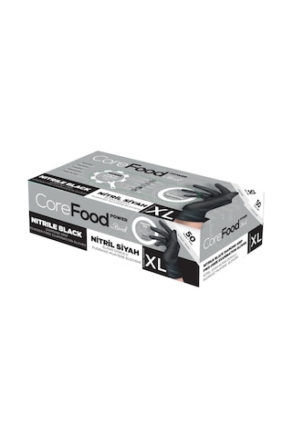 Nitril Siyah Power Muayene Eldiveni Xl - 1 Paket 50 Li