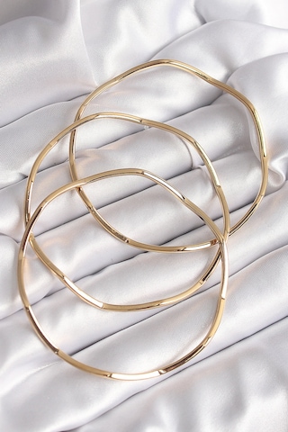 Gold Renk Zikzak Model Ajda Bileklik - Ebj261410w29314 Renkli