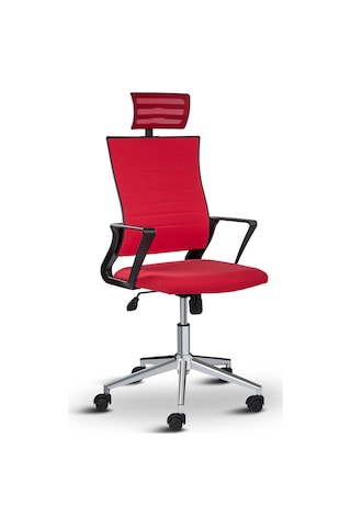 Rigel Başlıklı Ofis Koltuğu Çalışma Koltuğu Kırmızı