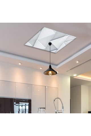 Cam Avize Göbeği | Gümüş Desen | 50Cm X 50Cm Gümüş