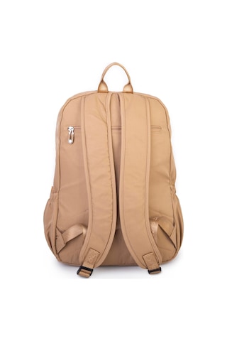Nas Bag Unisex Büyük Boy Hafif Çok Gözlü Sırt Çantası Kum Kum - Bej