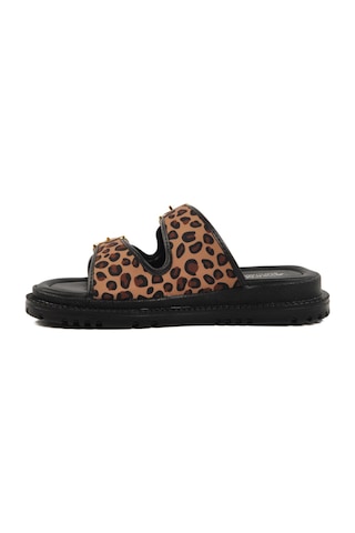 Ayakmod 238051 Z Leopar Tekstil Kadın Terlik Leopar