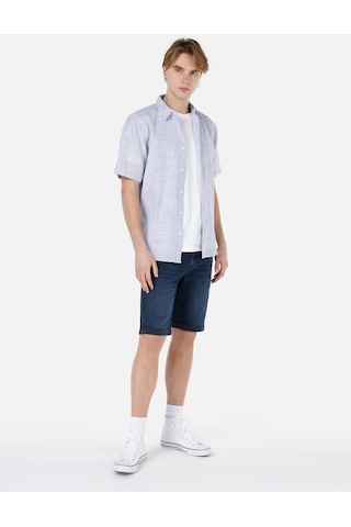 Colin's Colins Normal Kesim Shirt Yaka Cepsiz Mavi Erkek Kısa Kol Gömlek Cl1067835 Cl1067835 Q1.v1 Ble Mavi