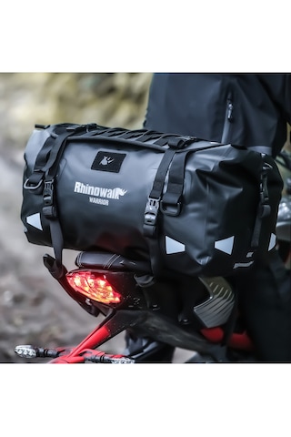 Rhinowalk Su Geçirmez Motosiklet Duffel Çanta 20-40-65lt Kuyruk Çantası, Arka Koltuk Çantası, Roll-top Seyahat Ekipman Çantası Siyah