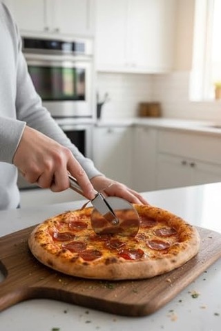 Ayrex Paslanmaz Çelik Pizza Kesici Ve Hamur Ruleti, 18 Cm, 6 Cm Çap - Ergonomik Saplı Diğer