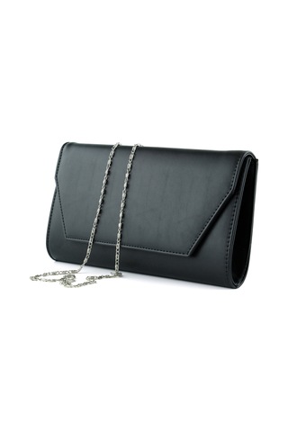 Erkan Saçmacı Siyah Zincir Askılı Manyetik Kapaklı İç Cepli Zarif Abiye El Çantası Siyah