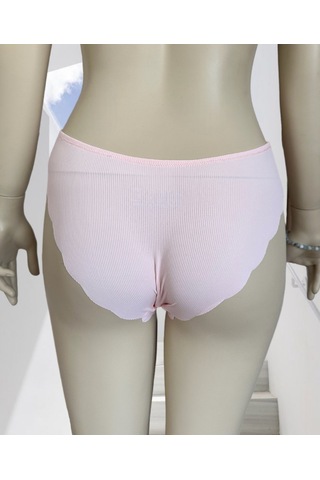 Mikro Lazer Kaşkorse Fitilli Kumaş Normal Bel Dikişsiz Slip/külot Pembe