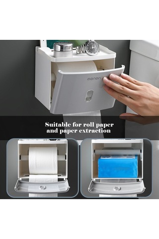 Suofeng Gri Modern Duşakabin Kağıt Dispenseri - Abs Malzeme, Seffaf Pencere, Yay Kilit Ve Zımba Sahnesi - Zımba İle Kolay Kurulum