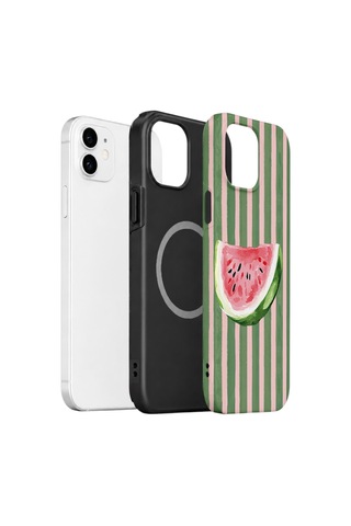 Apple iPhone Uyumlu 11 Vorian Çift Katmanlı Magsafe Kılıf Watermelon Postcard