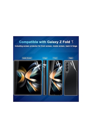 Samsung Galaxy Z Fold 3 Uyumlu Ön Arka 2in1 Ekran Ve Kasa Koruyucu Film Clearcrystal Şeffaf Fullbody Resimde Görünen
