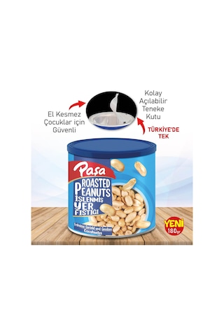 Paşa Kuruyemiş Kavrulmuş Yer Fıstığı Teneke Kutu Tuzlu 2 x 180 G