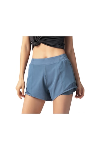 Reedark Kadın Spor Şortu: Hızlı Kuruma, Yüksek Bel, Fermuarlı Cep, Rahat Ve Esnek Tasarım Mavi