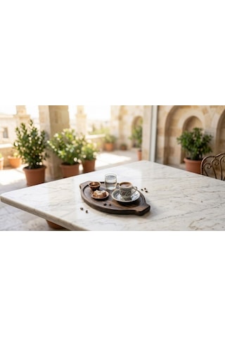 Fam Wood Art Doğal Ahşap Çok Amaçlı Sunumluk, Çerezlik, Kahvelik, Yağdanlık Altlığı Kahverengi