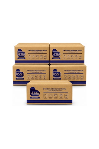 Linay Ultra Soft Z Katlama Dispenser Havlu 2 Katlı 200 Yaprak 60 Paket 5 Koli