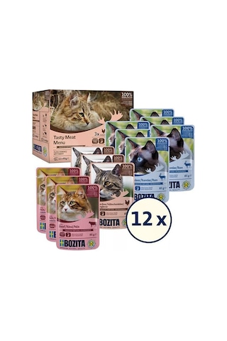 Bozita Jöle İçinde Etli Kedi Konservesi Multibox 12x85 Gr