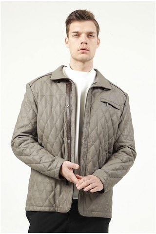 Dericlub E-1012 Gummy Gerçek Deri Erkek Kaban-Vizon