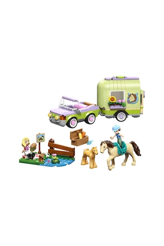 LEGO® Friends At ve Tay Römorku Oyuncağı 42695-7 Yaş ve Üzeri Çocuklar için Minifigür İçeren Yaratıcı Oyuncak Yapım Seti(279Parça)